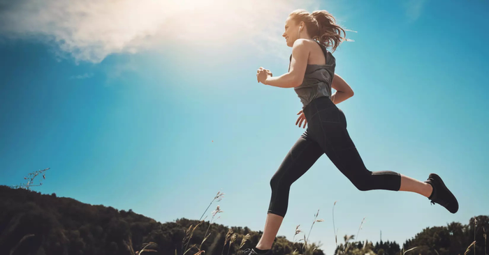 woman running outside